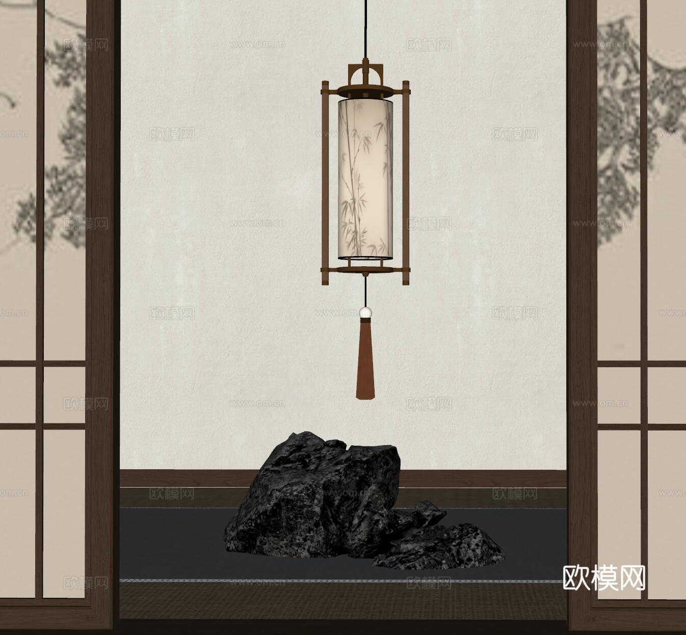 宋式吊灯 吊灯 装饰吊灯  小吊灯  艺术吊灯su模型