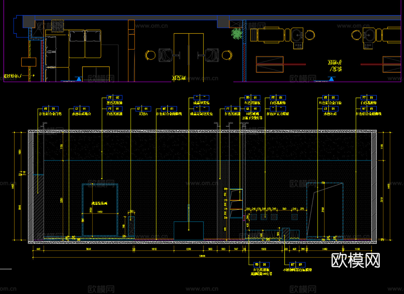 11套理发店施工图最新整理cad施工图
