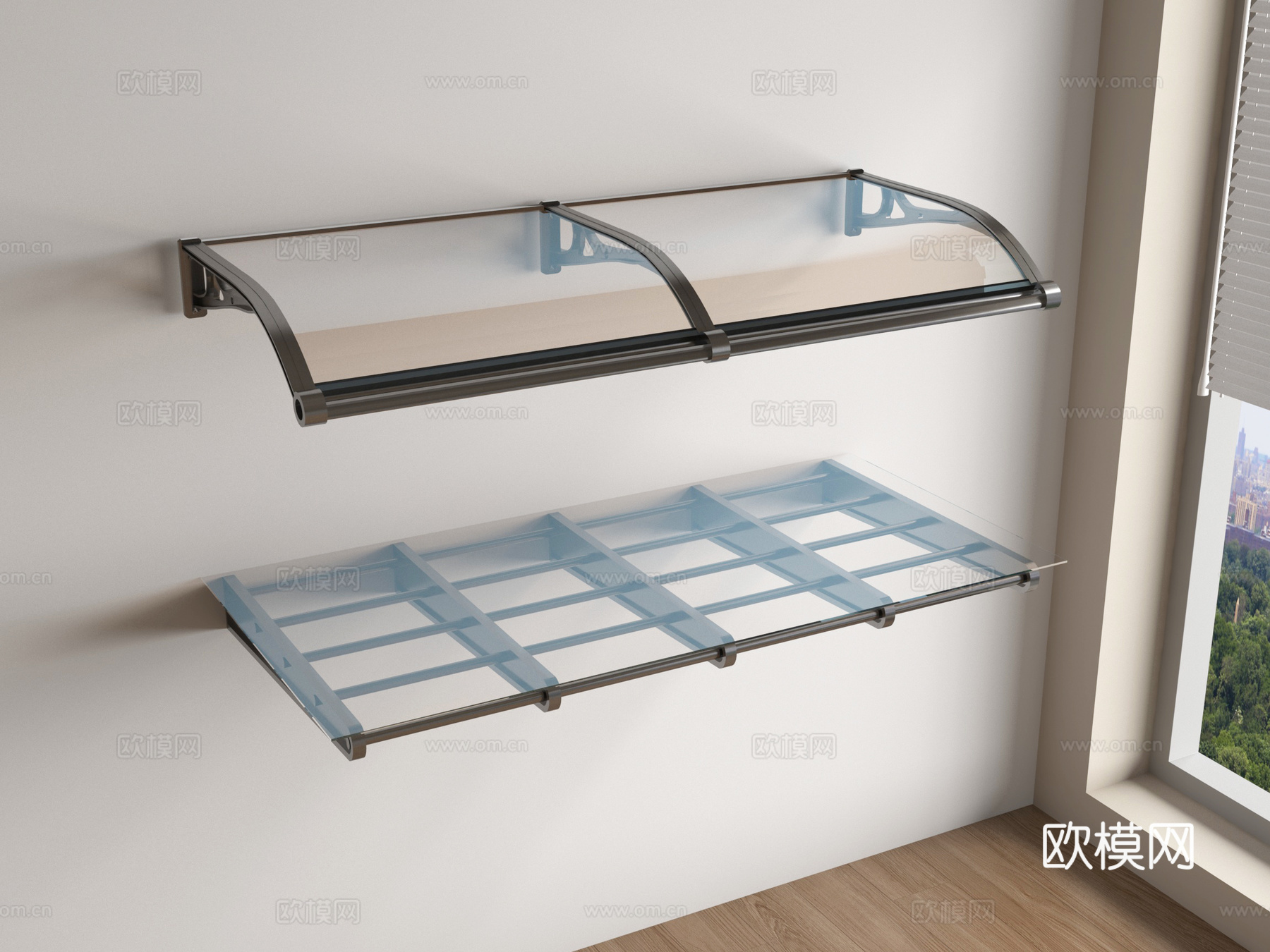 现代雨棚 玻璃雨棚 户外雨棚 钢结构雨棚su模型