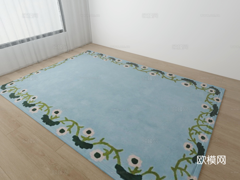 现代彩色几何地毯3d模型3d模型