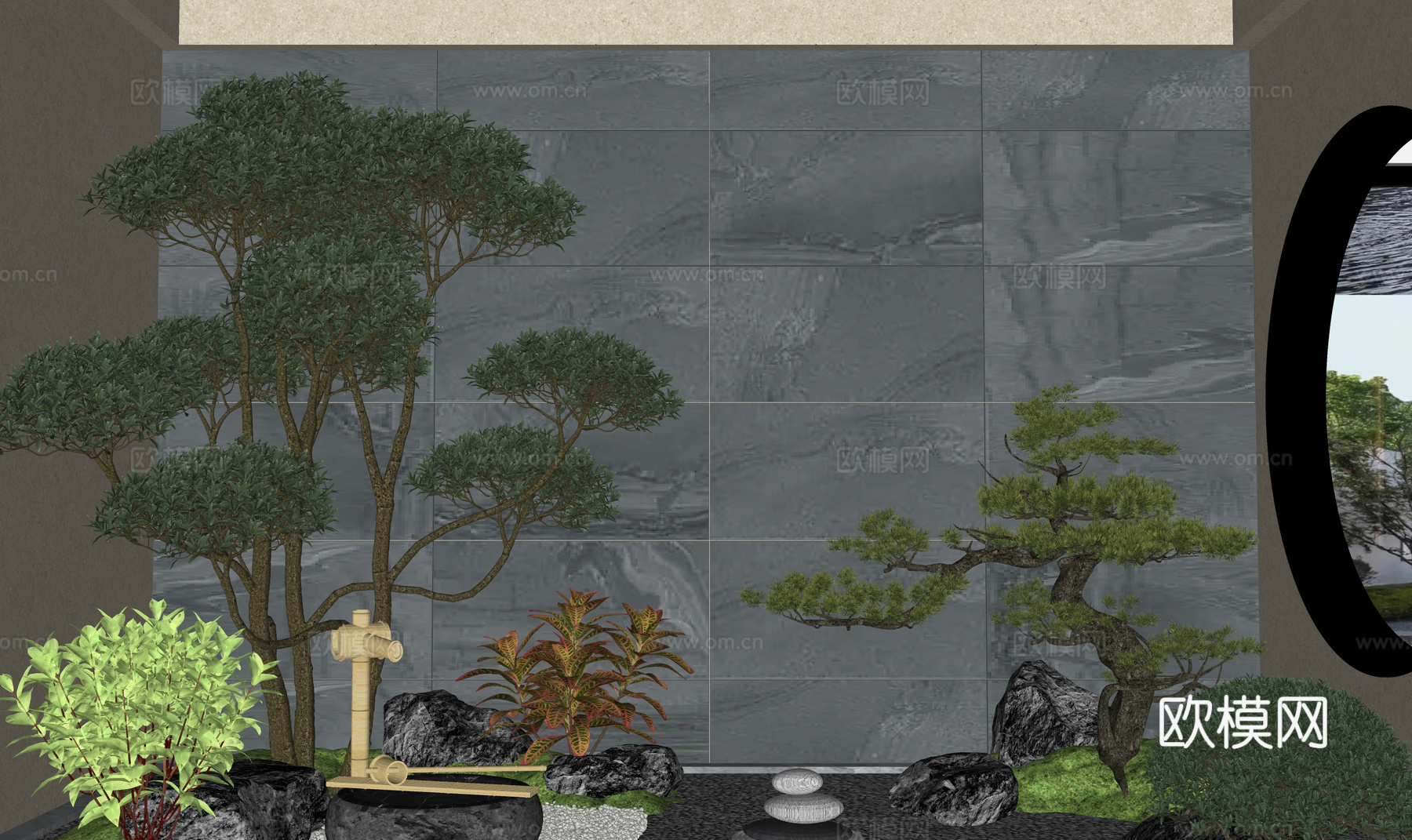 微景观 造景 小品 绿化 花镜 组团su模型