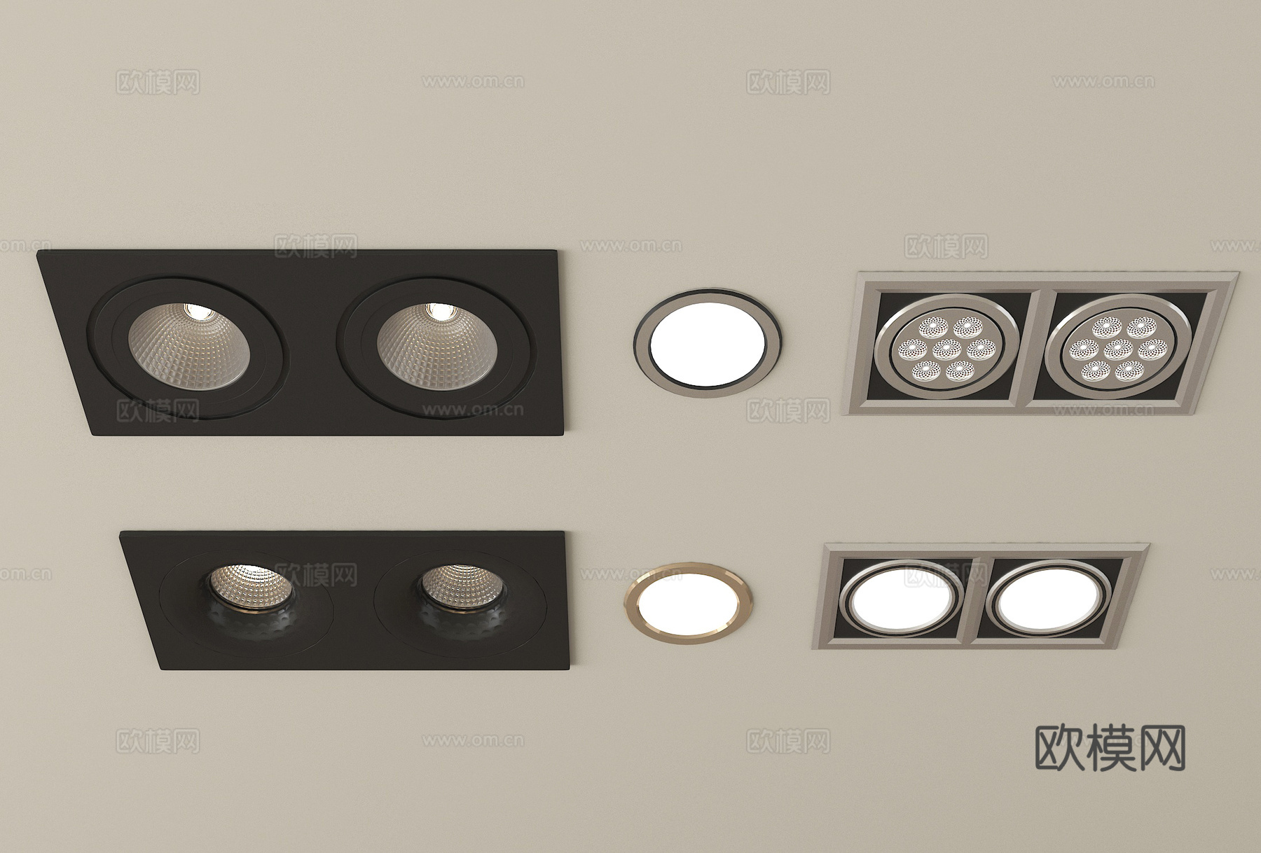 现代筒灯射灯 嵌入式筒灯射灯su模型