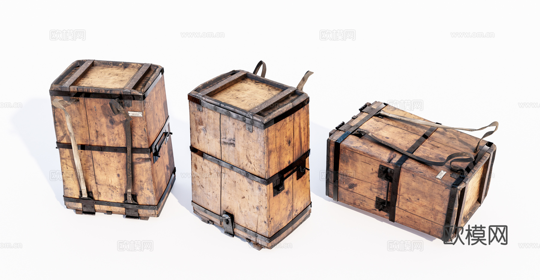 现代旧木箱su模型