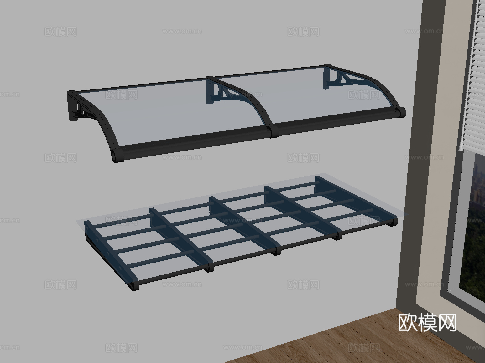 现代雨棚 玻璃雨棚 户外雨棚 钢结构雨棚su模型