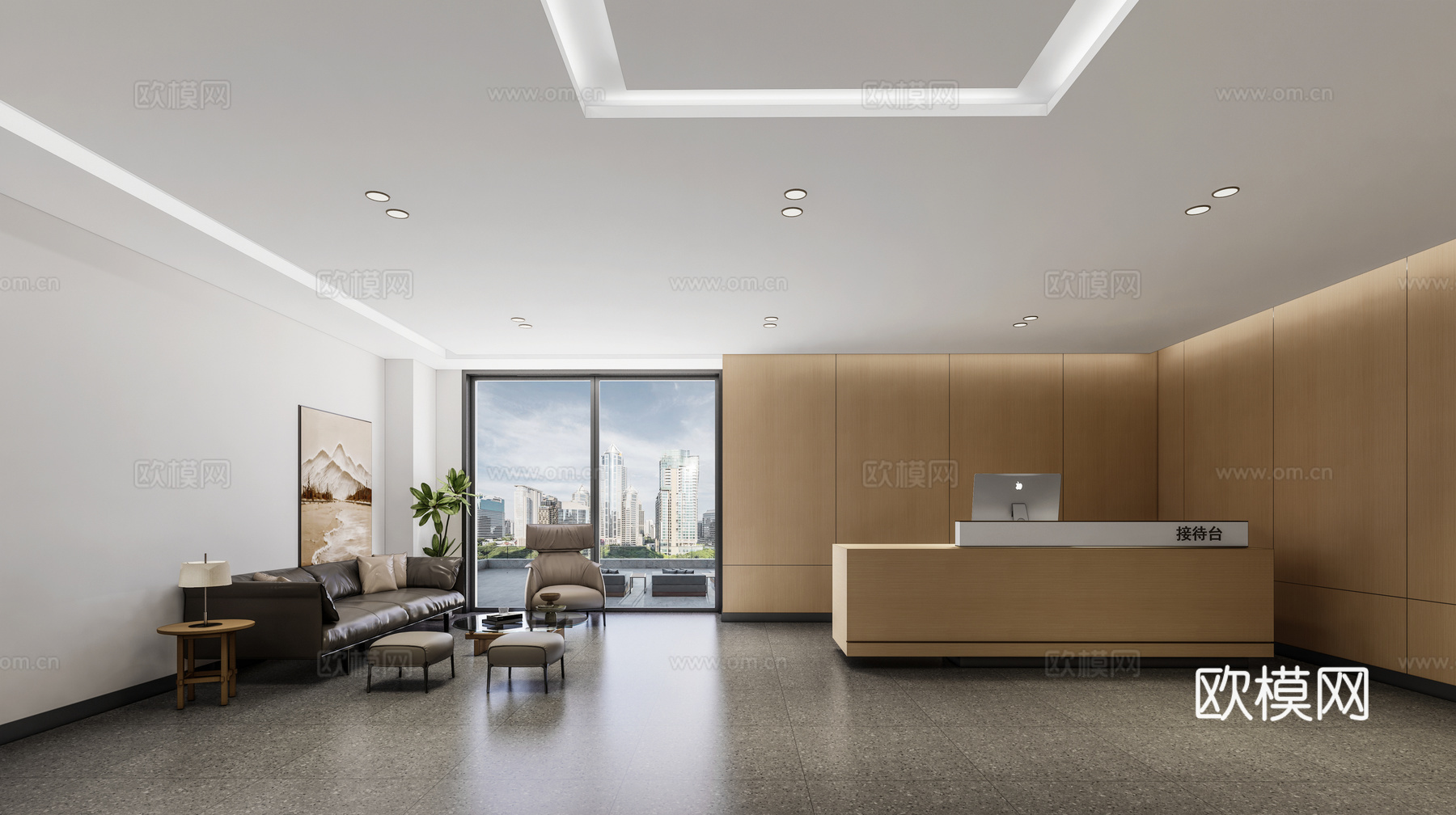 现代休息区_会客室_商场休息区_休息区su模型