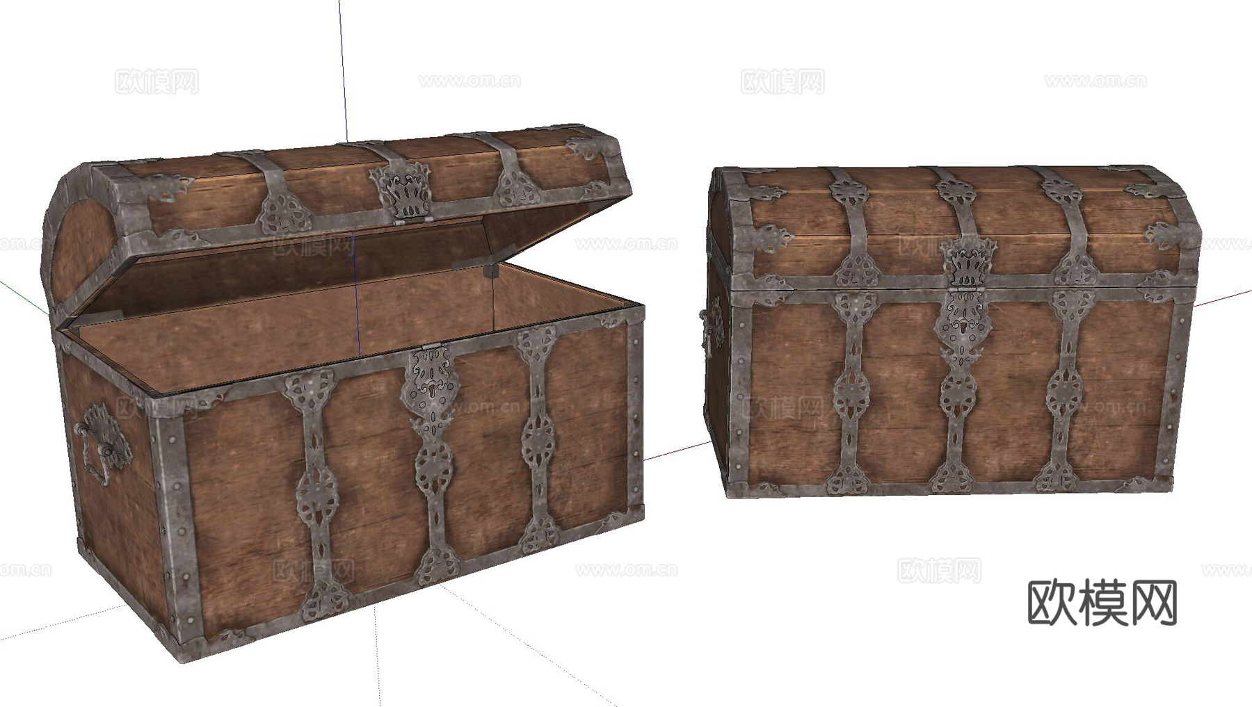 木箱 宝箱su模型