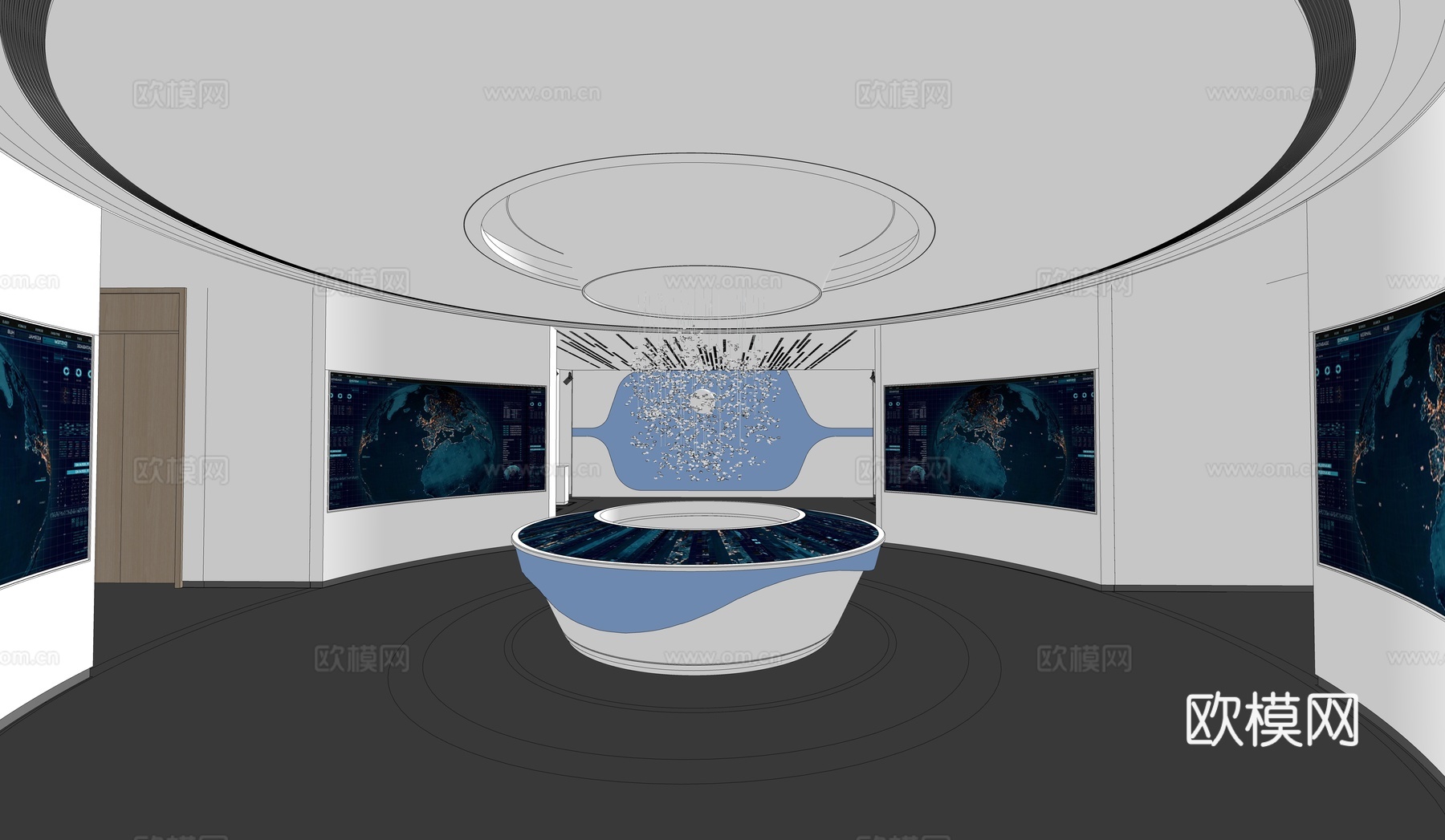 现代展厅su模型