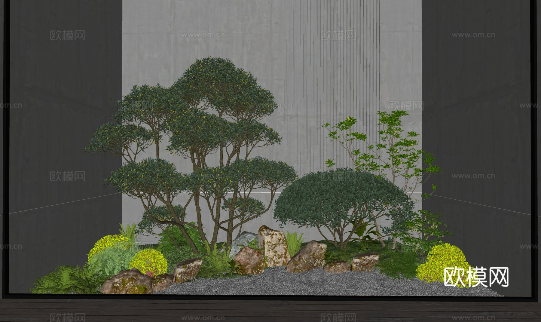 微景观 花镜 组团 造景 景观 小品su模型