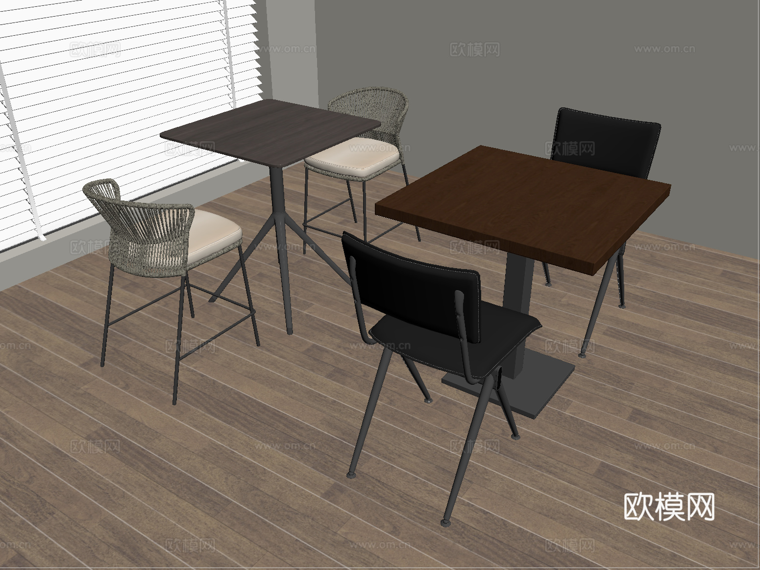 现代休闲桌椅su模型