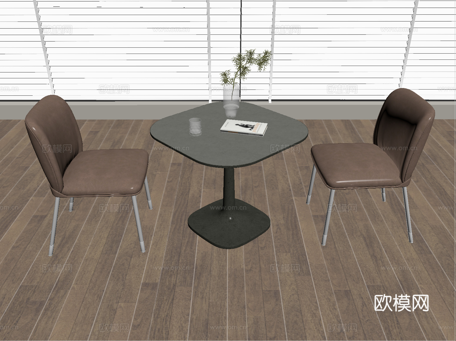 现代休闲桌椅su模型