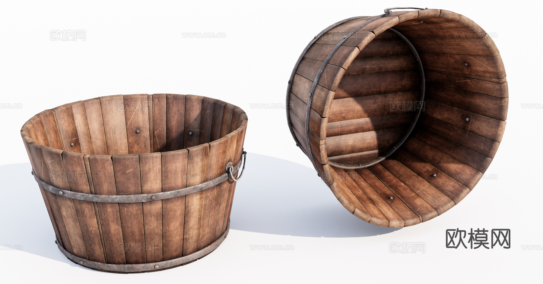 旧木桶su模型