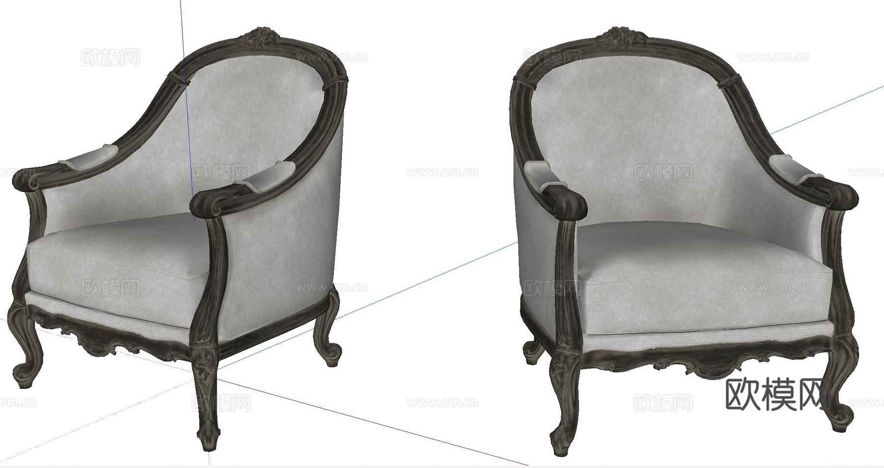 单沙发椅su模型