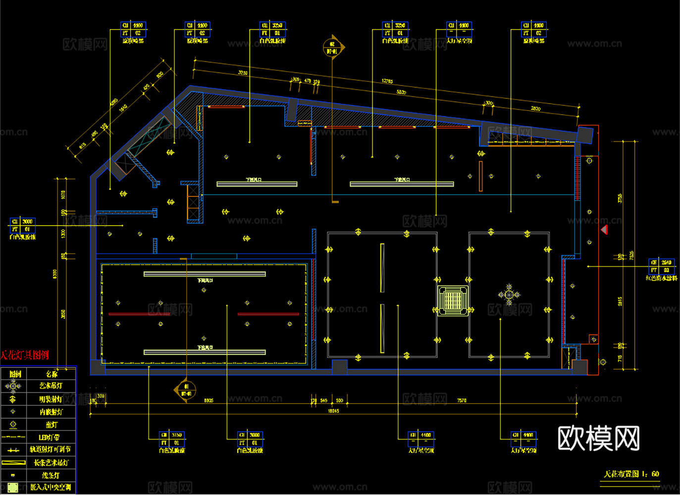 11套理发店施工图最新整理cad施工图