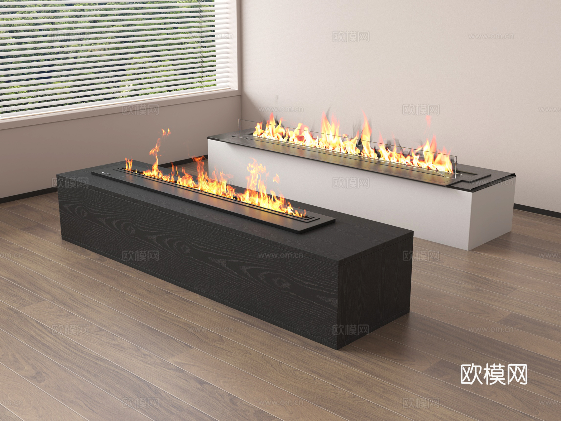 现代壁炉 电子壁炉 火炉 嵌入式壁炉su模型