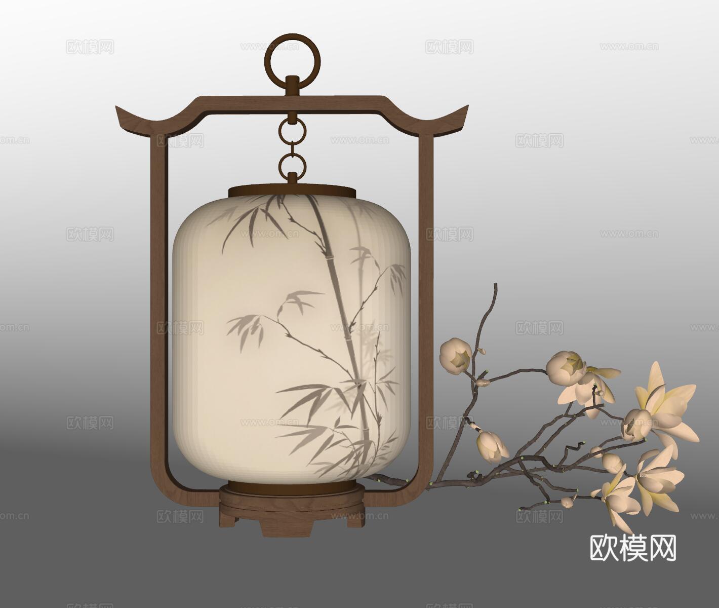 宋式台灯 台灯 灯具 装饰灯 艺术台灯su模型