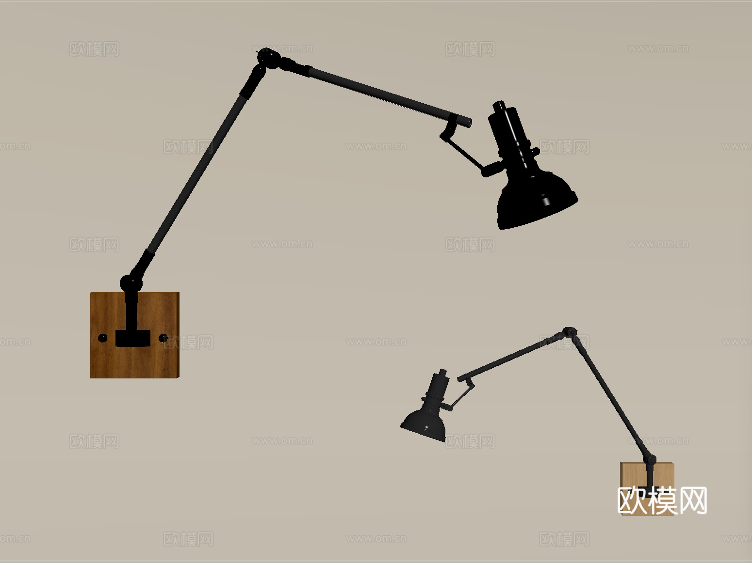 中古侘寂壁灯 金属壁灯 摇臂壁灯su模型