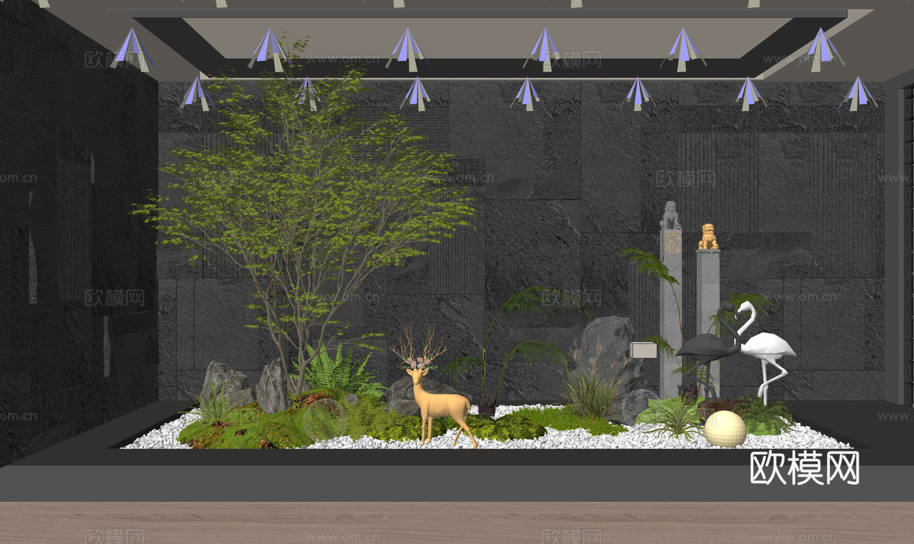 微景观 造景 小品 绿化 花镜 组团su模型