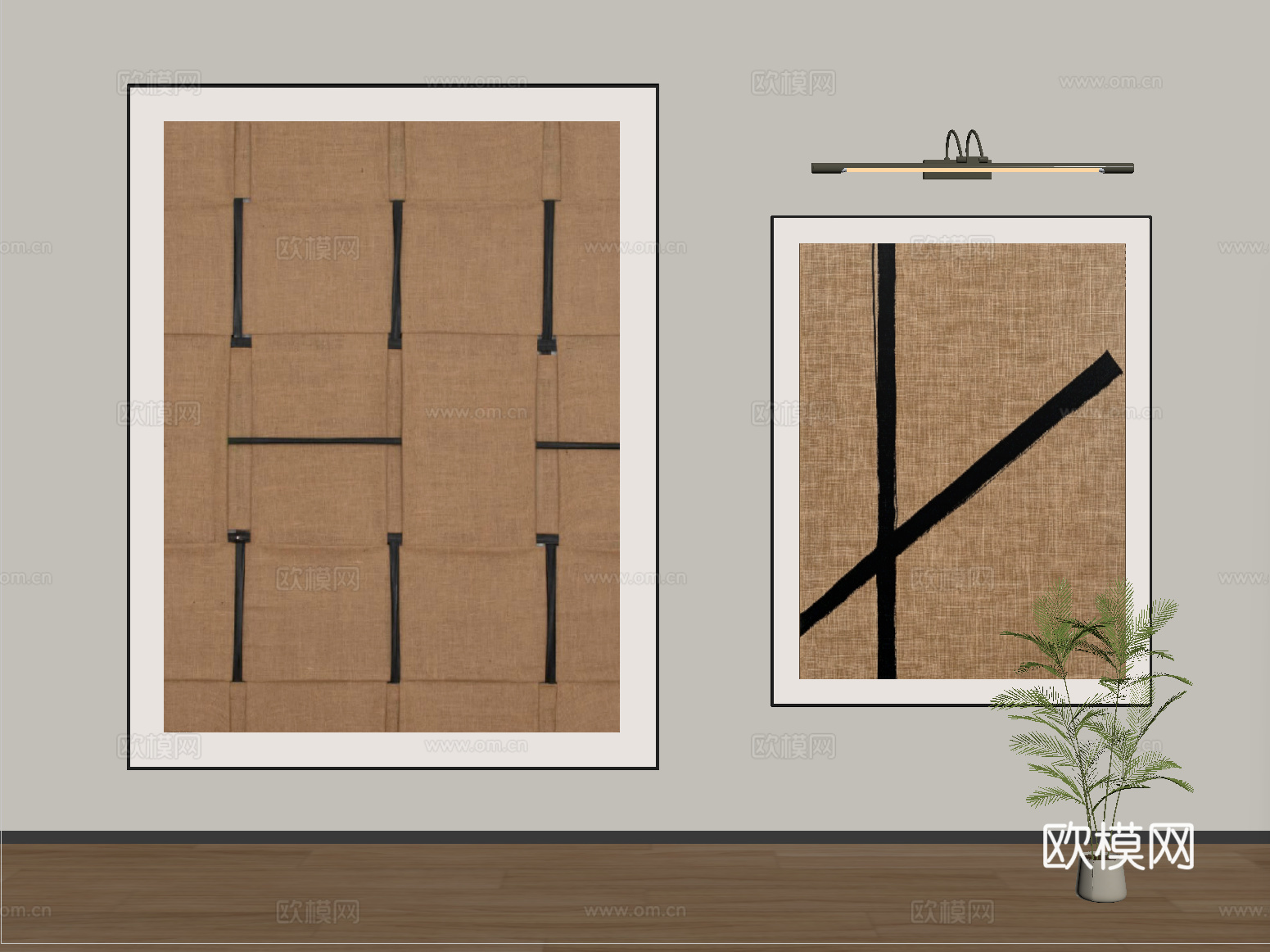 现代装饰画 挂画su模型