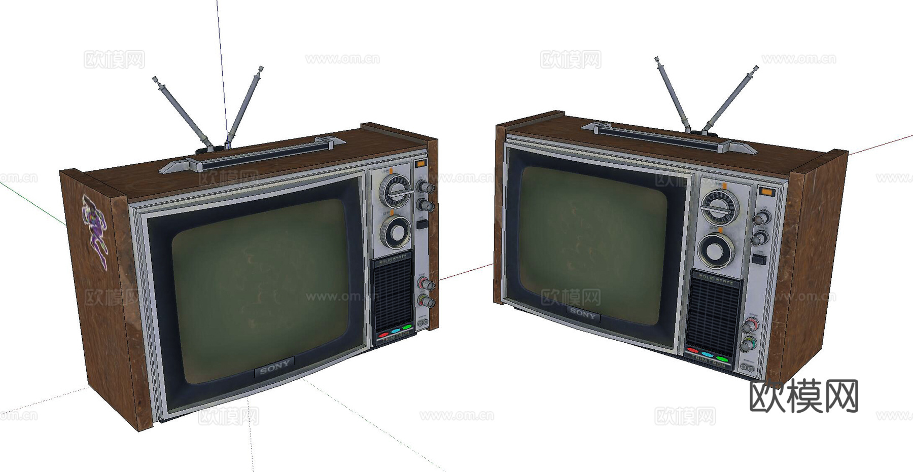 现代旧电视 老物件su模型