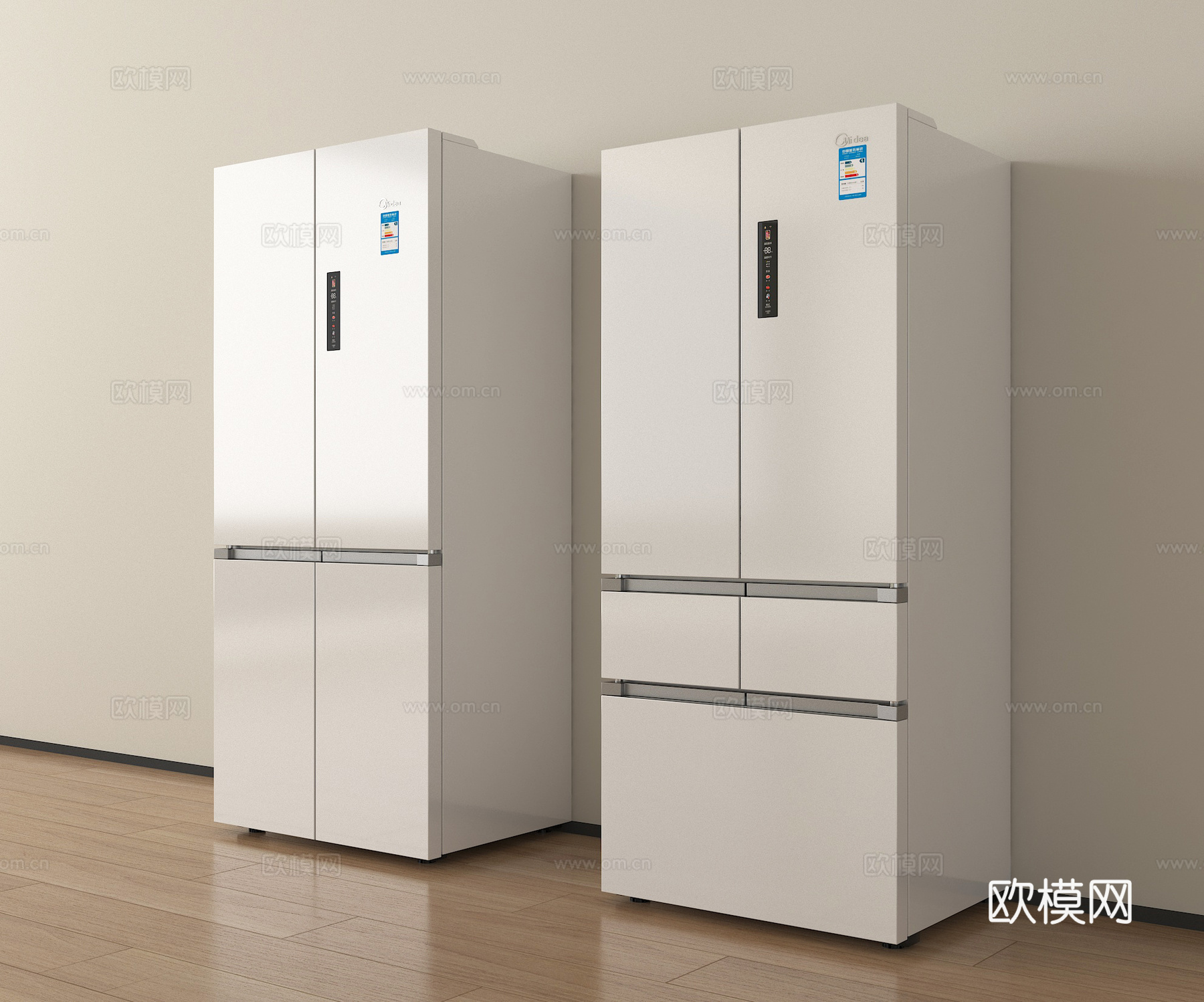 现代冰箱 四门冰箱su模型