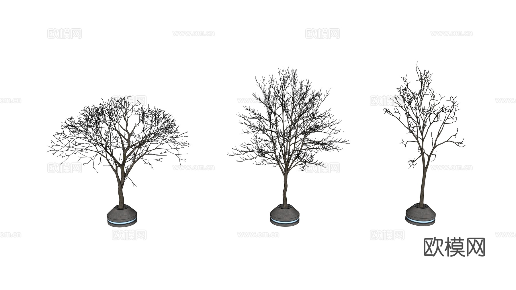 赛博朋克树木 科幻树木 广场树 枯树 行道树su模型