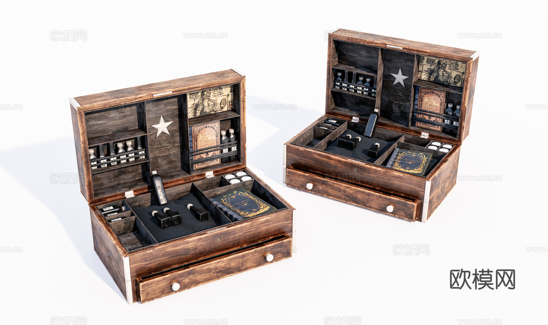 现代旧木箱su模型