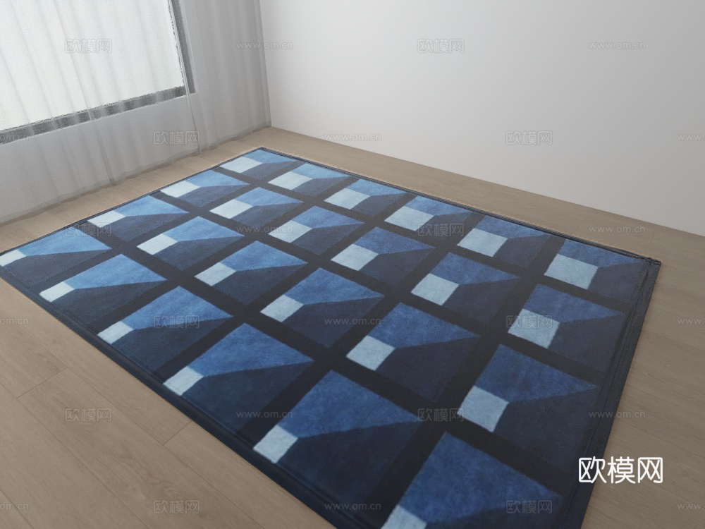 现代彩色几何地毯3d模型3d模型