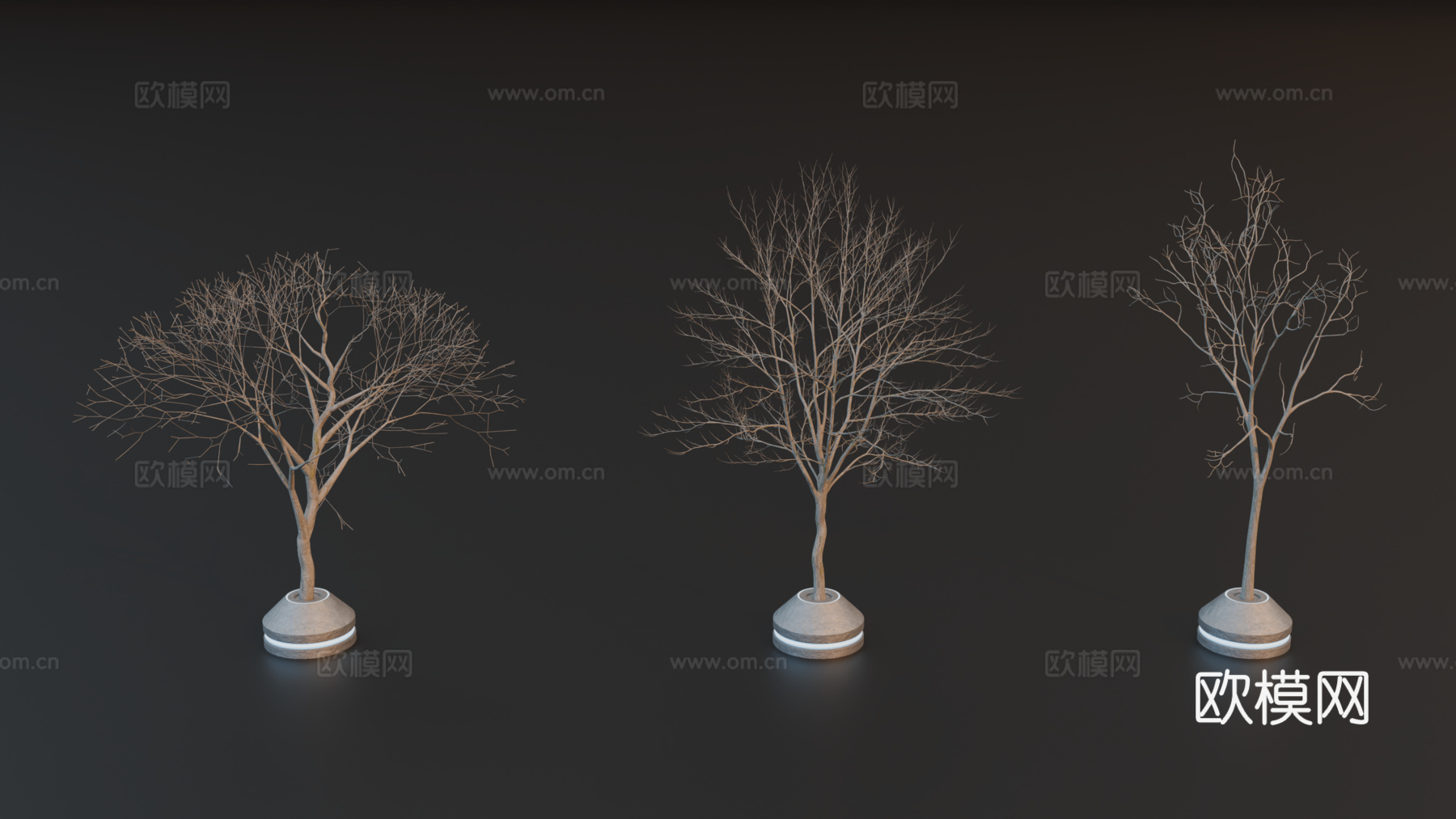 赛博朋克树木 科幻树木 广场树 枯树 行道树su模型