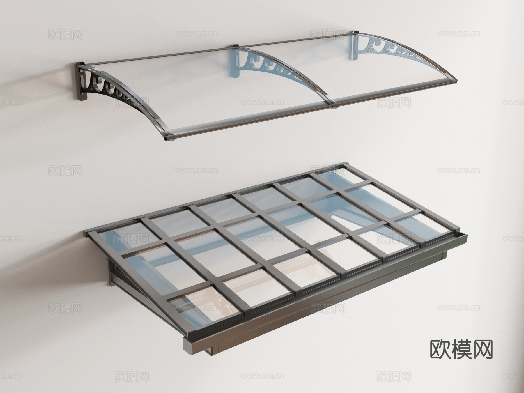 现代雨棚 玻璃雨棚 户外雨棚 钢结构雨棚su模型