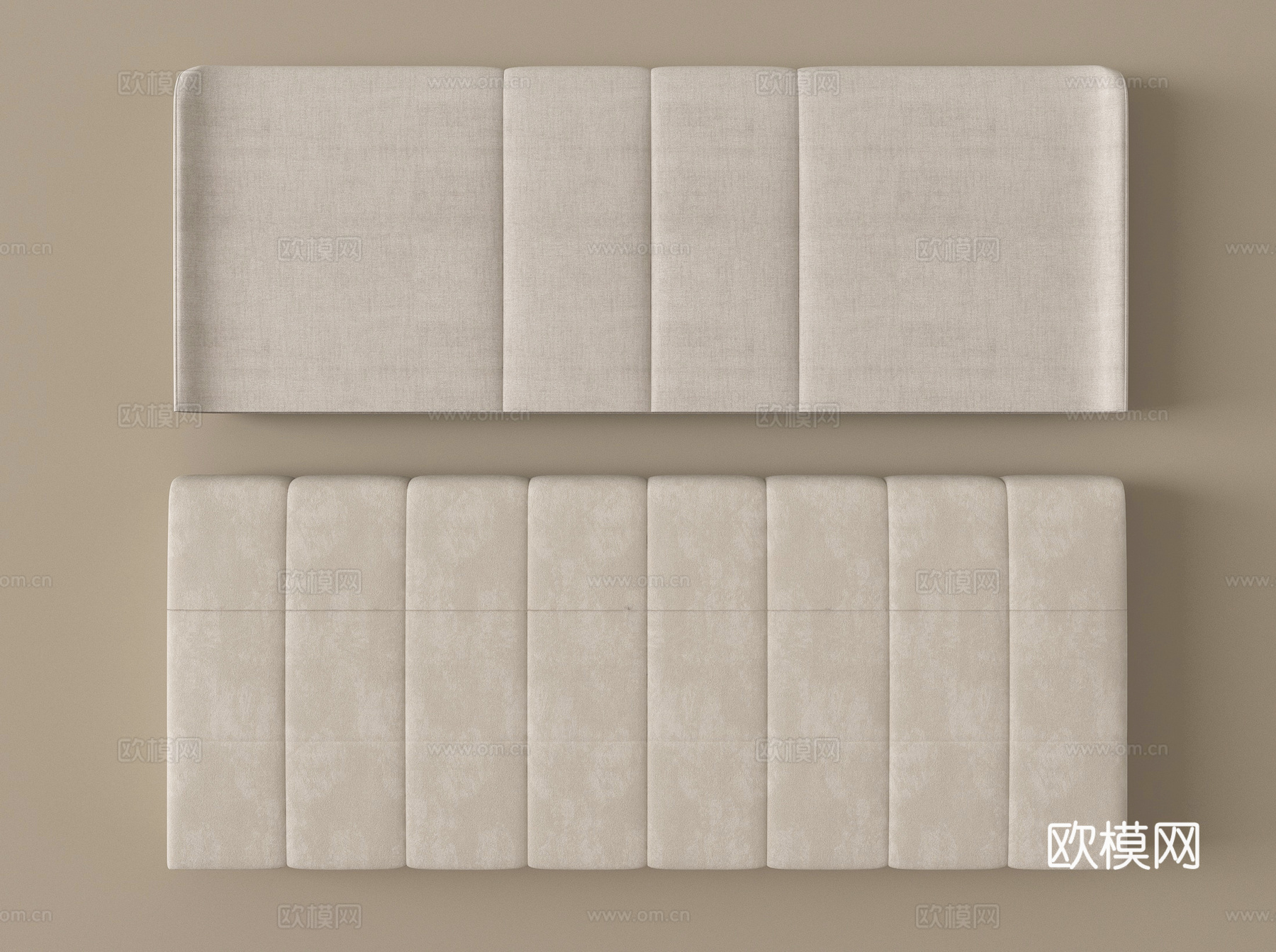 现代床靠背 床品 床头su模型