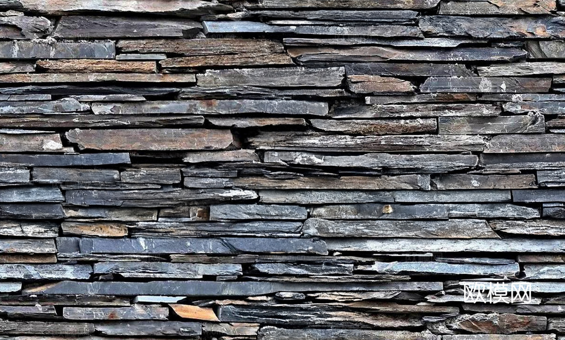 新中式轻奢其他文化石_深灰无缝拼接石墙_条石墙_文化石_水洗