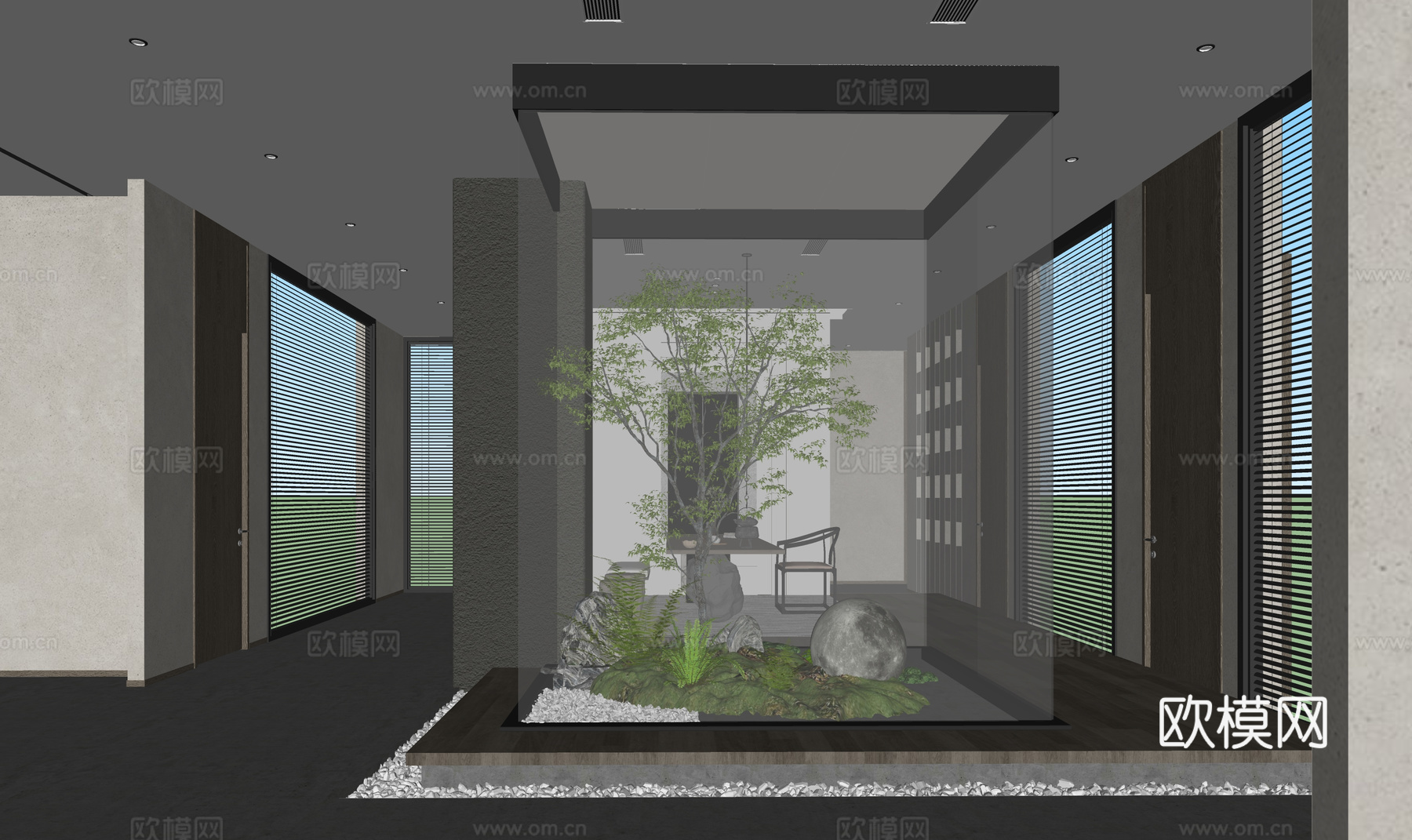 微景观 造景 小品 绿化 花镜 组团su模型