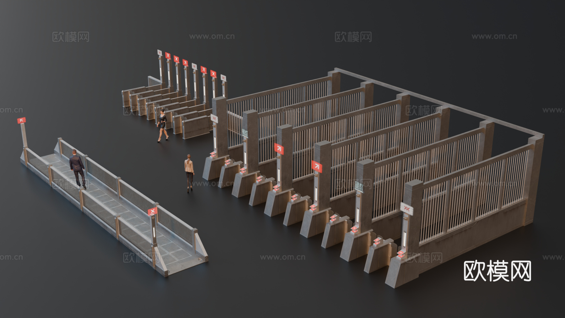科幻地铁闸机 赛博朋克地铁闸机 未来城市地铁闸机su模型
