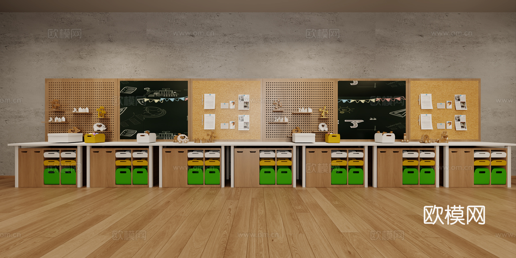 手工教室工具墙及工具桌su模型