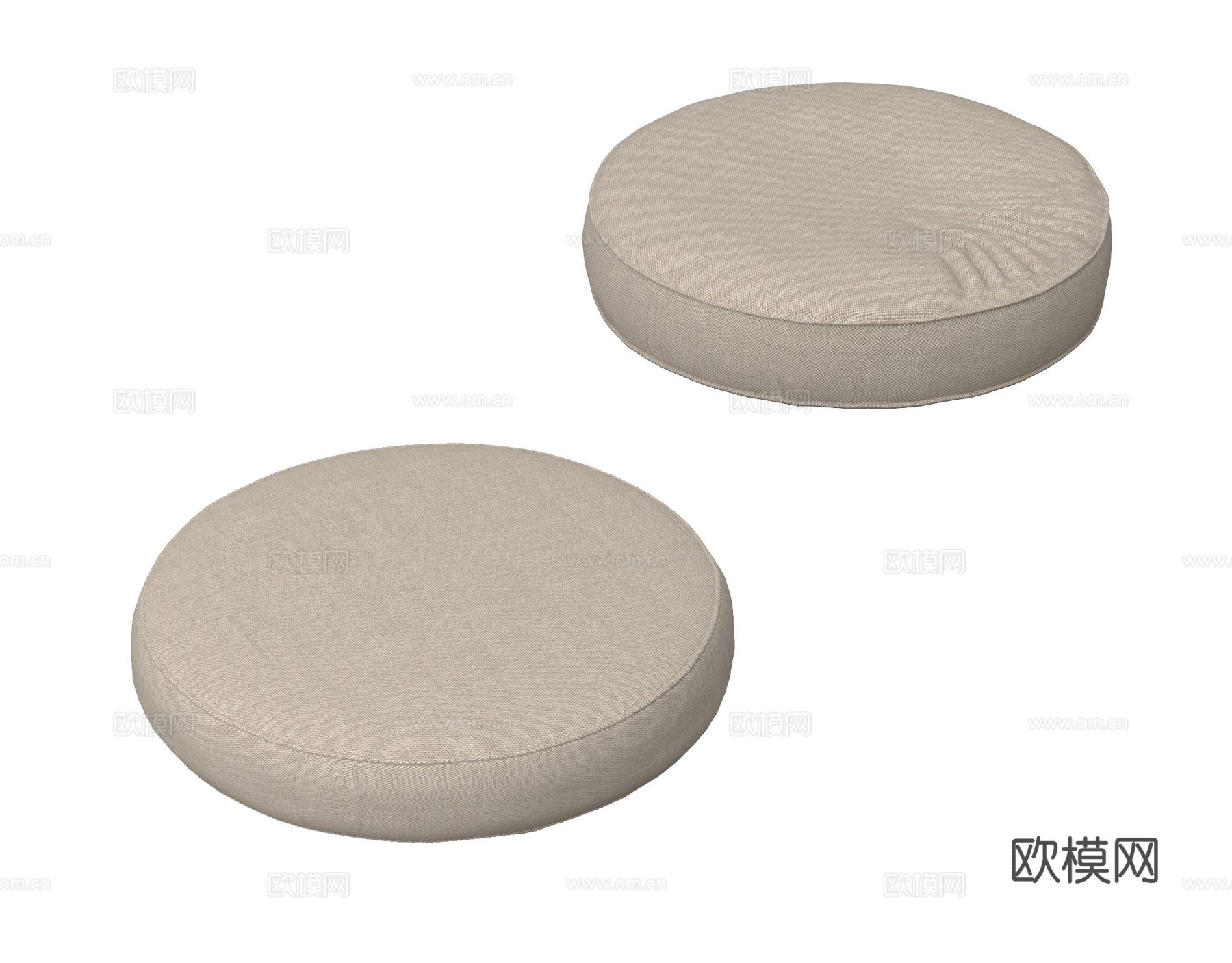 现代坐垫 布艺坐垫 圆坐垫su模型