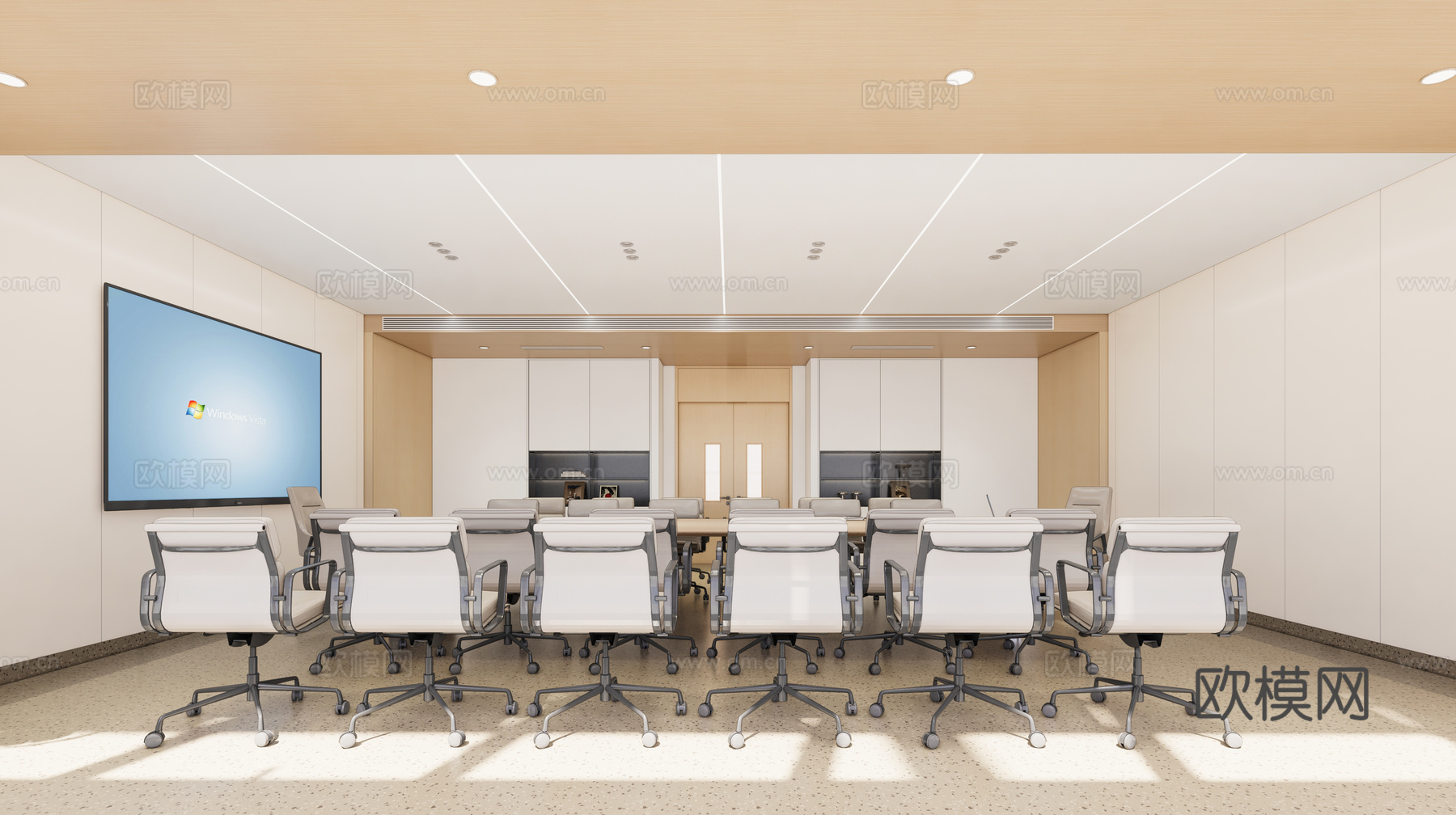 现代会议室  会议室  会议室桌椅su模型
