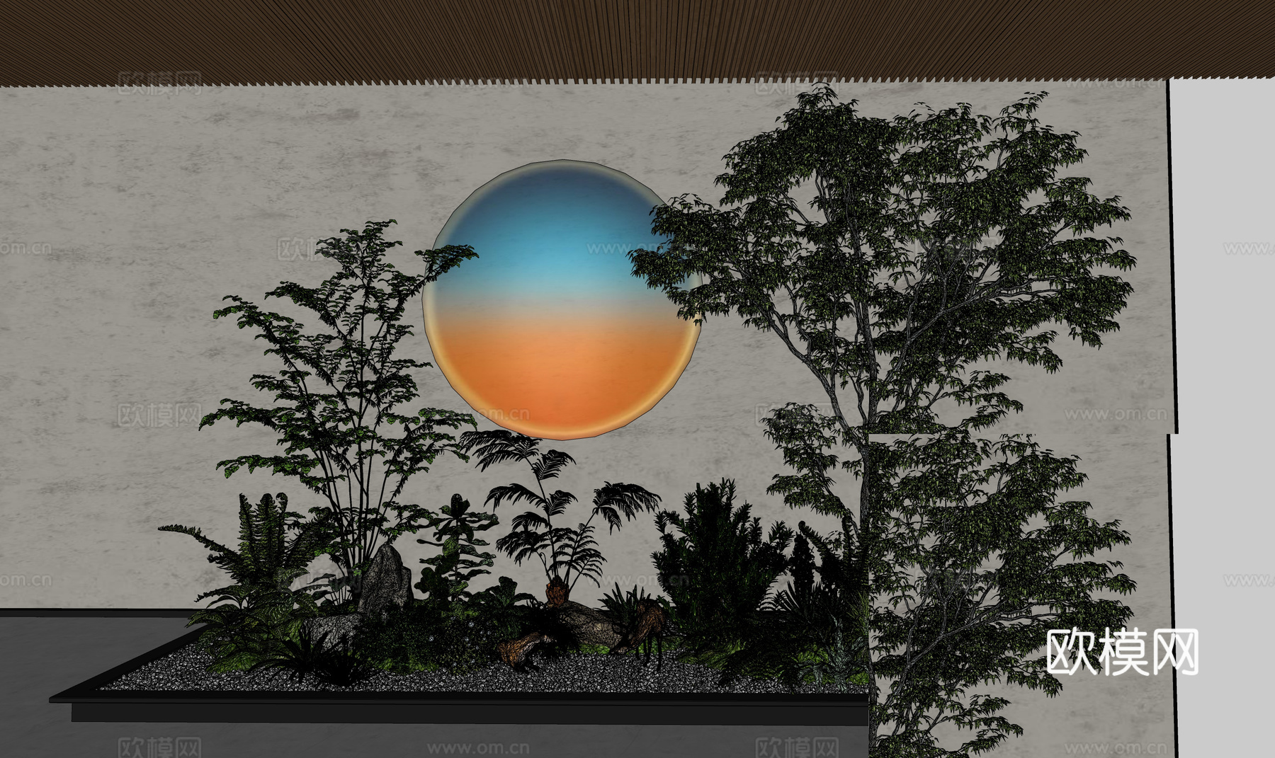 微景观 造景 小品 绿化 花镜 组团su模型