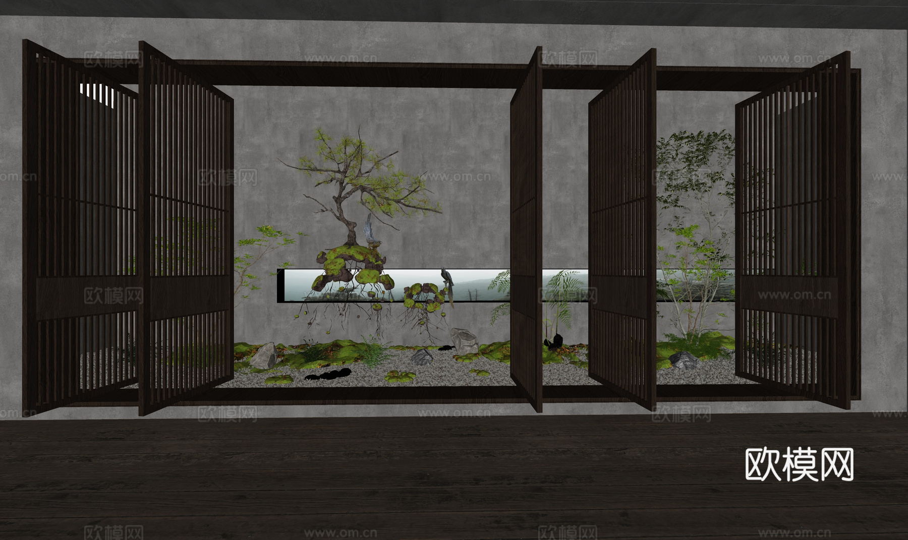 微景观 造景 小品 绿化 花镜 组团su模型