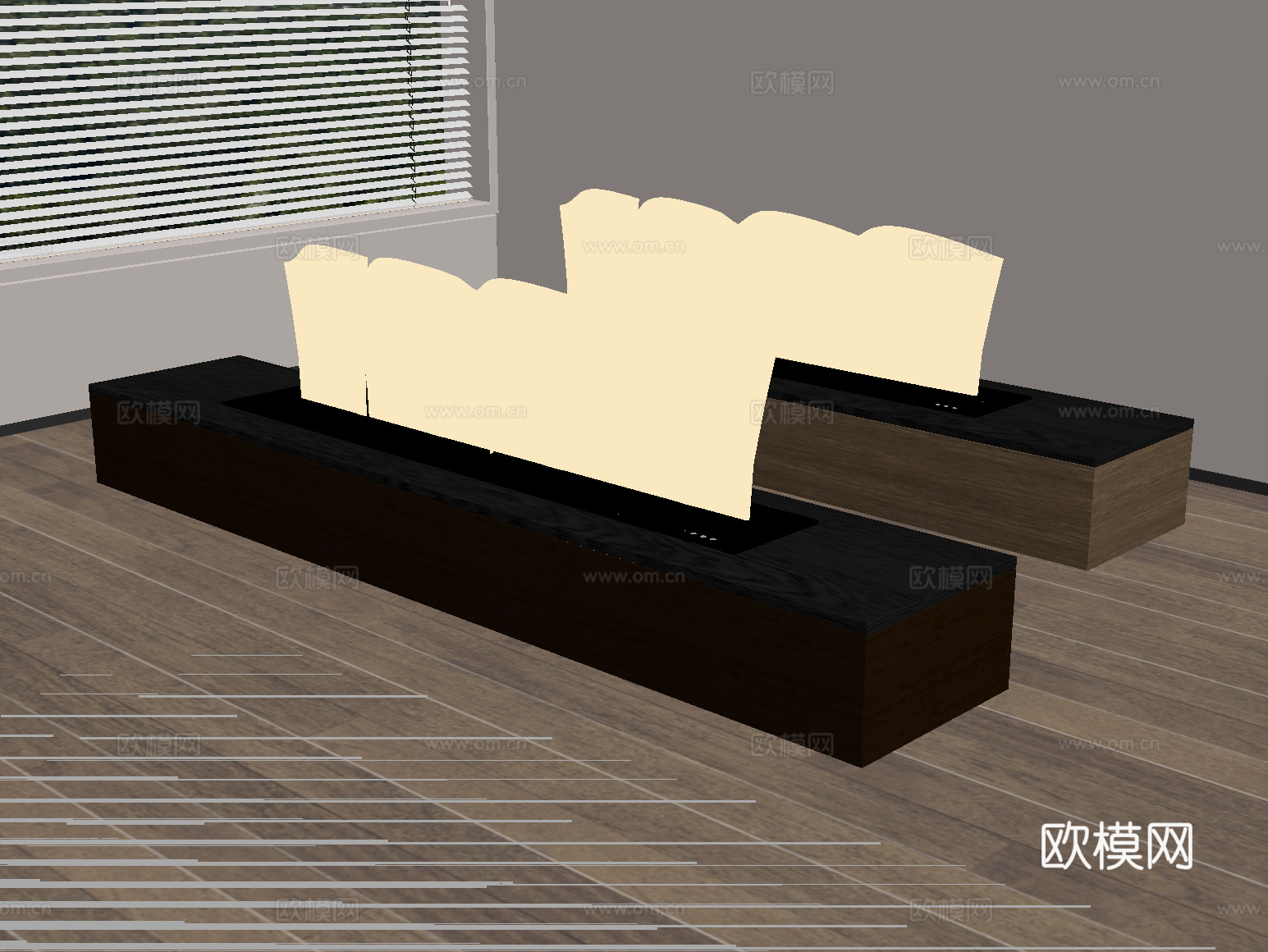 现代壁炉 电子壁炉 火炉 嵌入式壁炉su模型