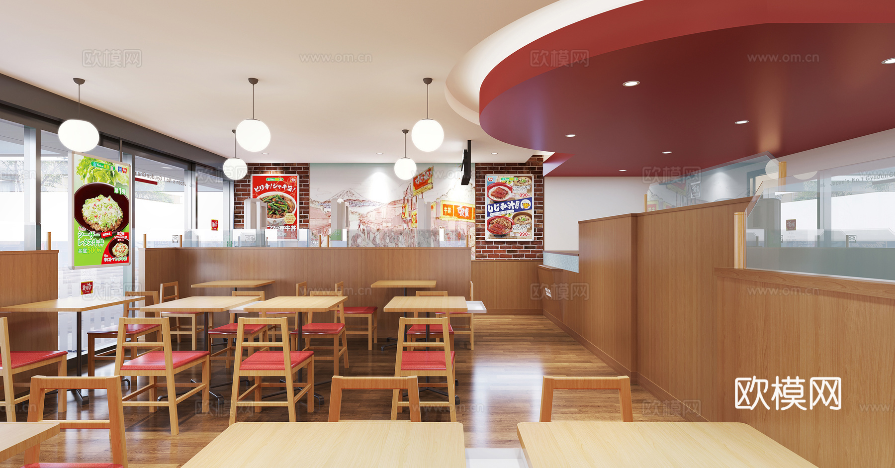 现代 餐饮空间 日料店3d模型下载（渲染图2）