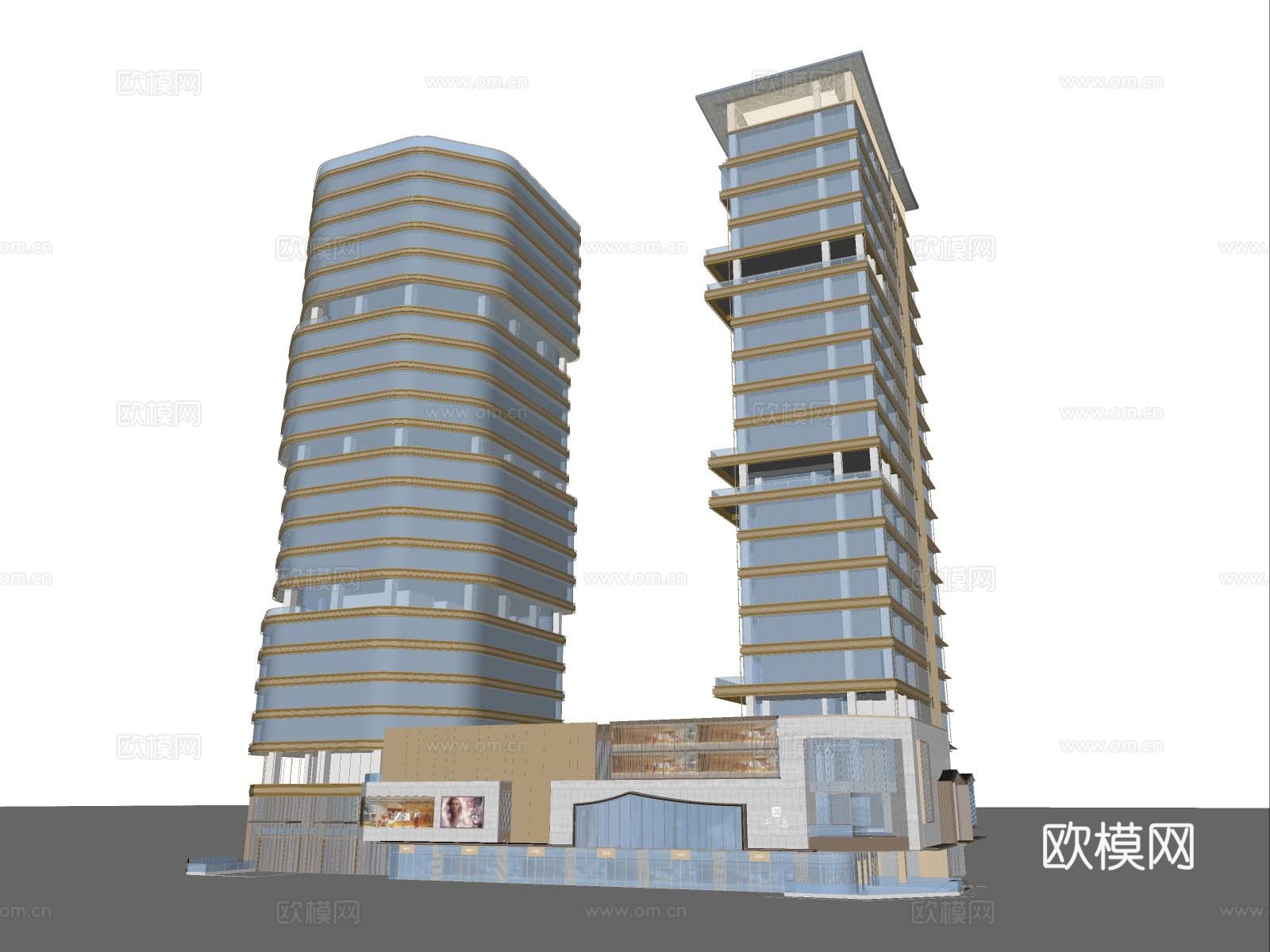 现代办公楼 公建 高层办公楼 cbd综合体su模型