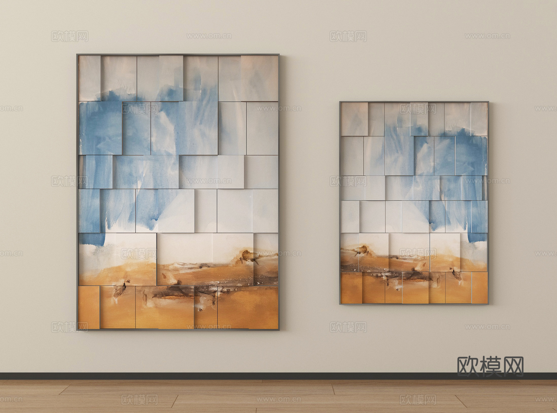 现代装饰画 挂画su模型