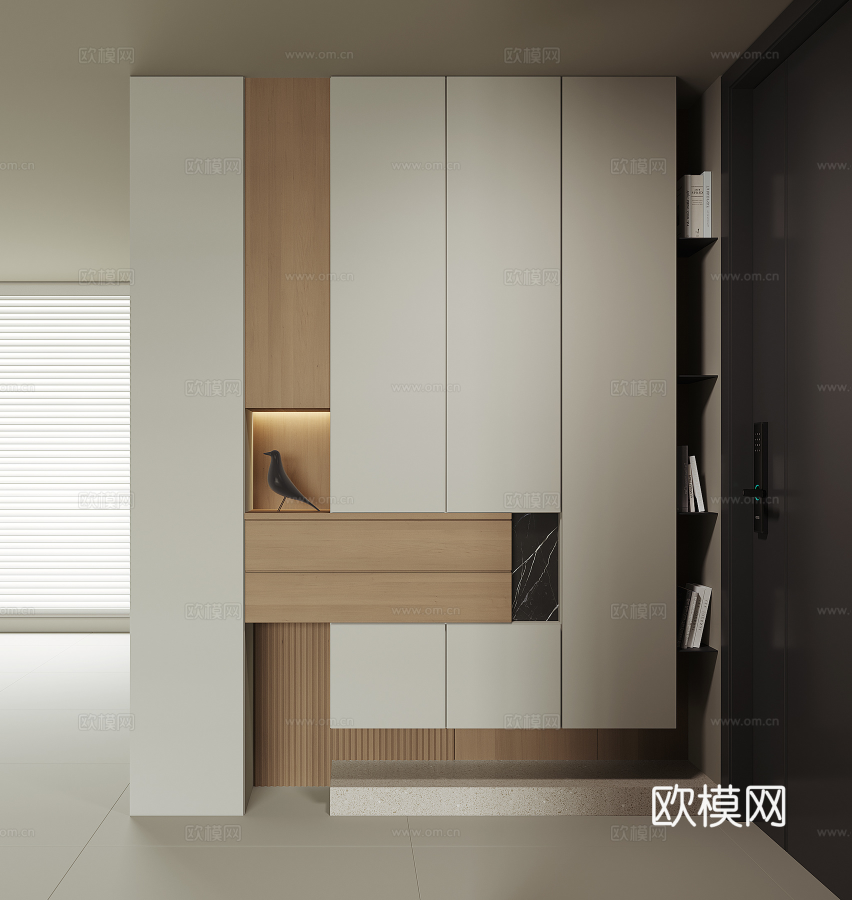 现代入户鞋柜su模型