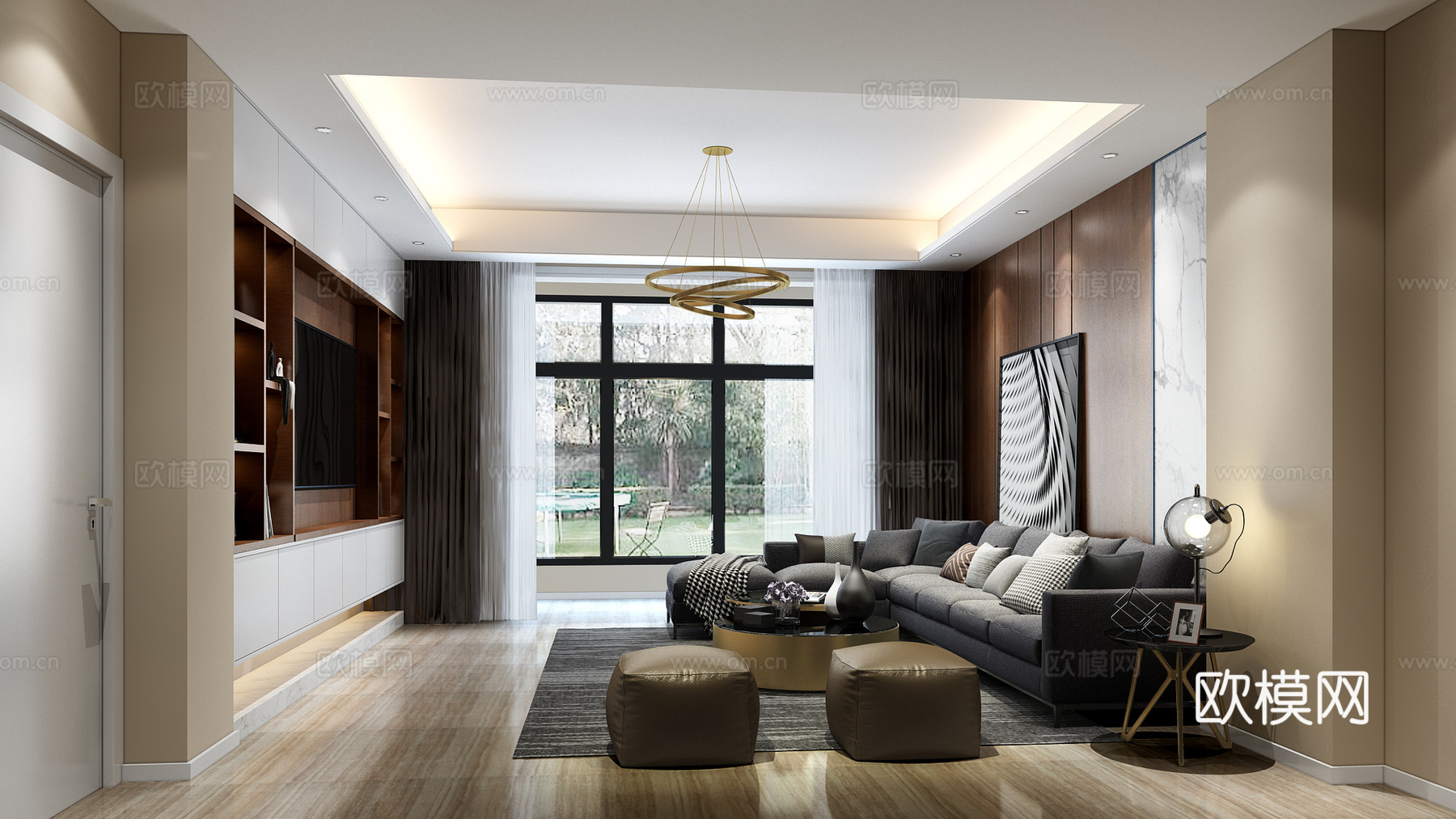 现代简约客厅3d模型