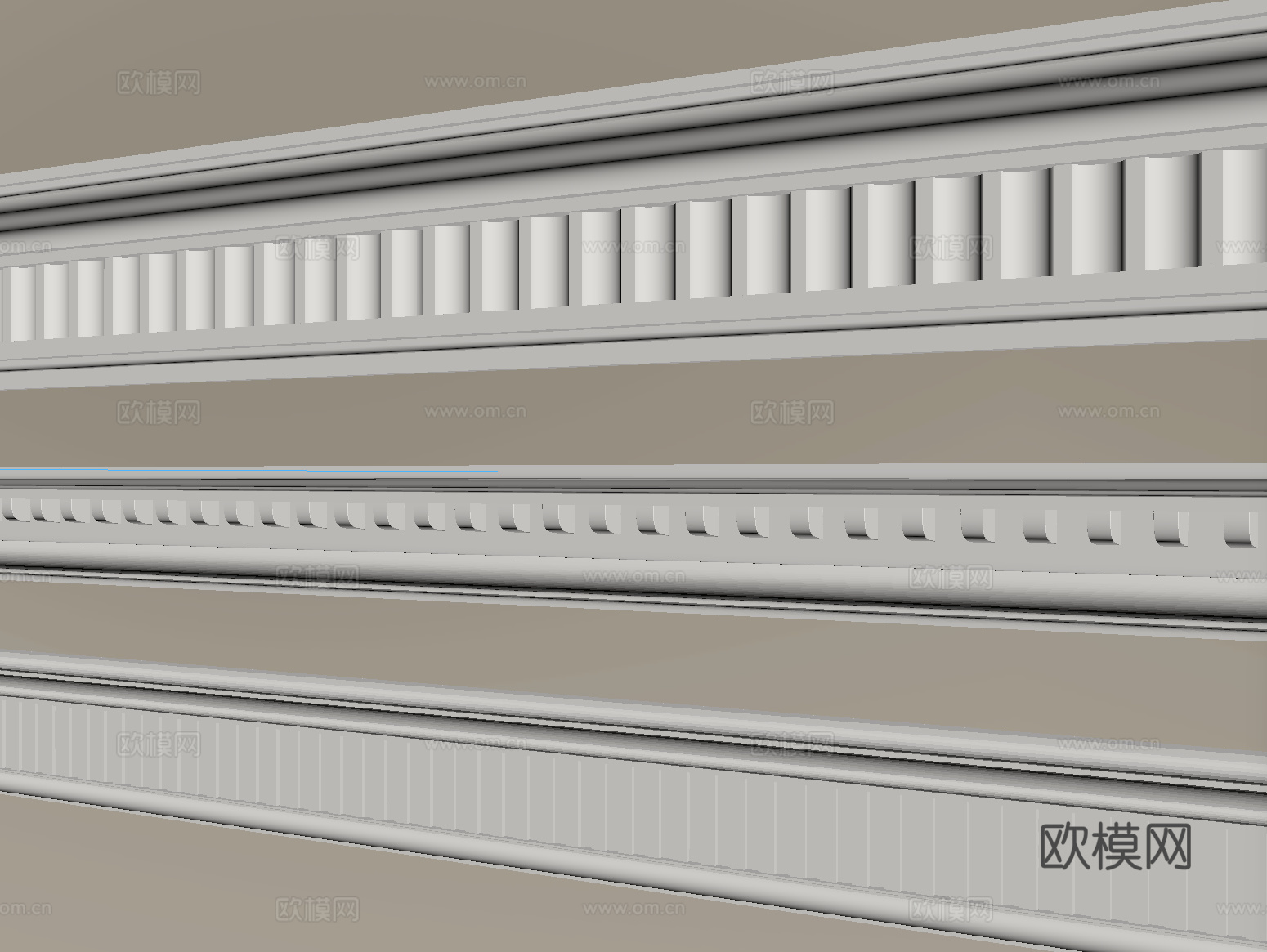 法式石膏线 石膏线条su模型