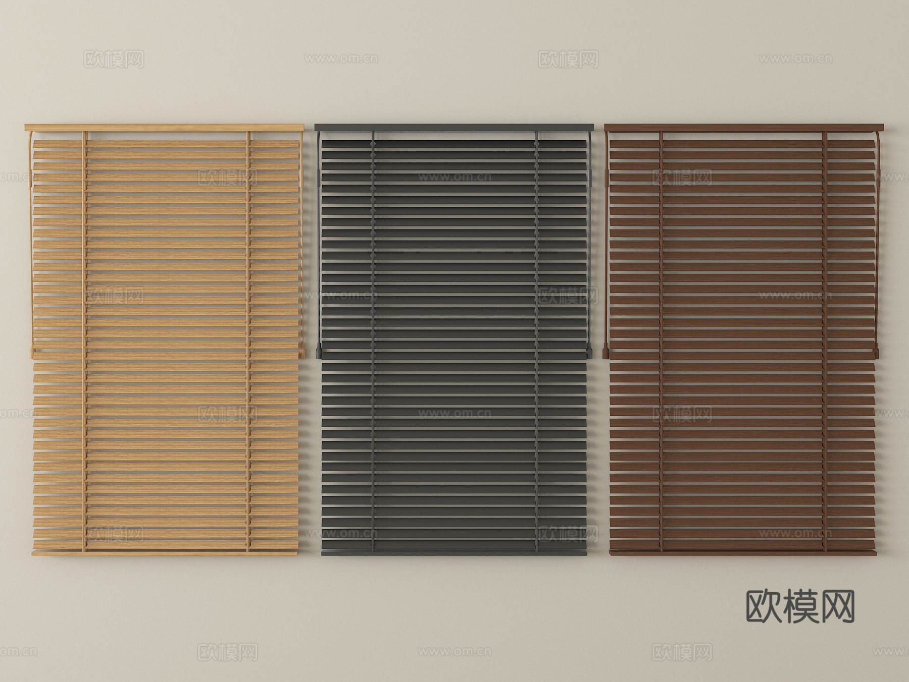 现代百叶帘 窗帘 卷帘su模型