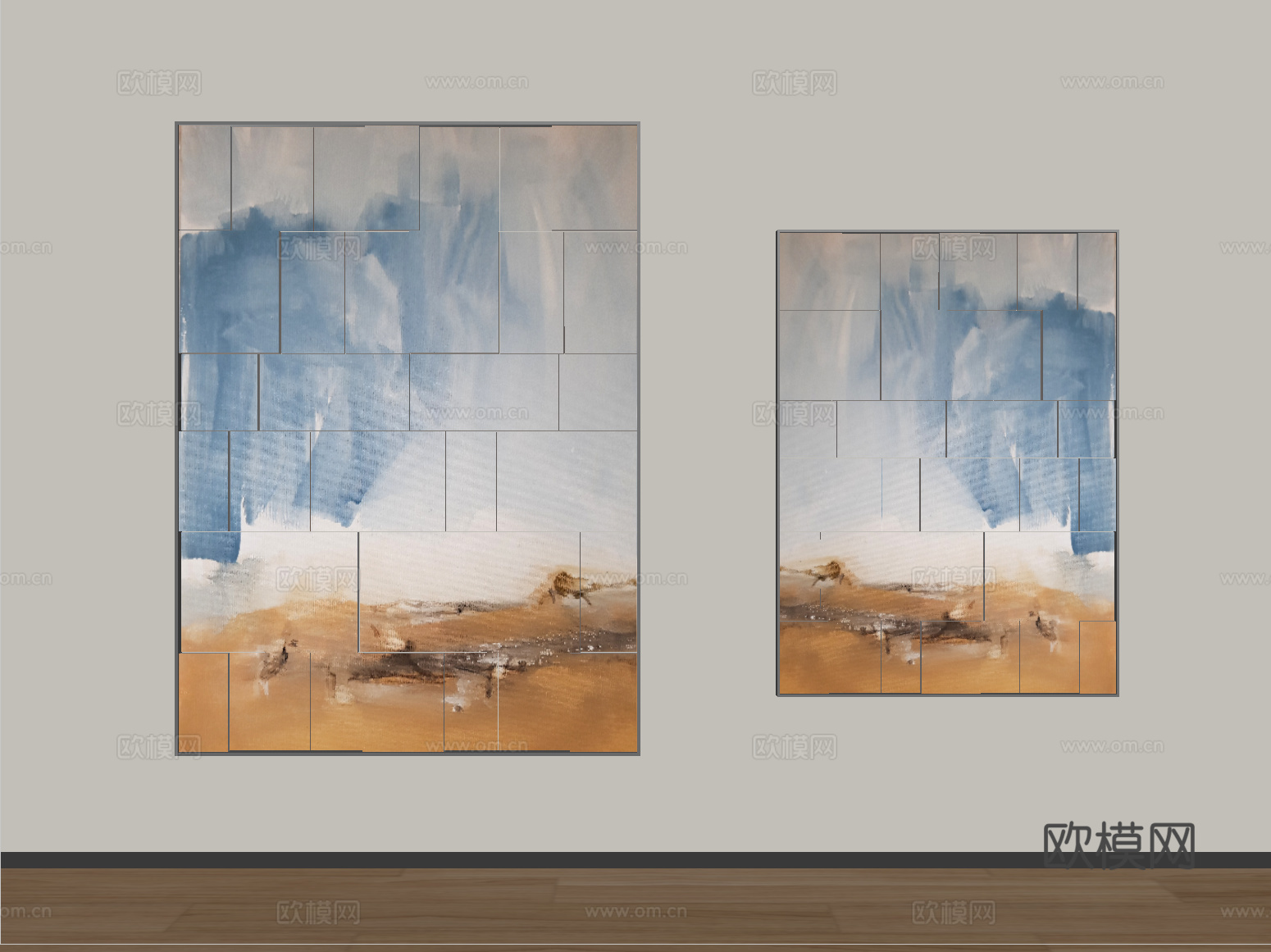 现代装饰画 挂画su模型