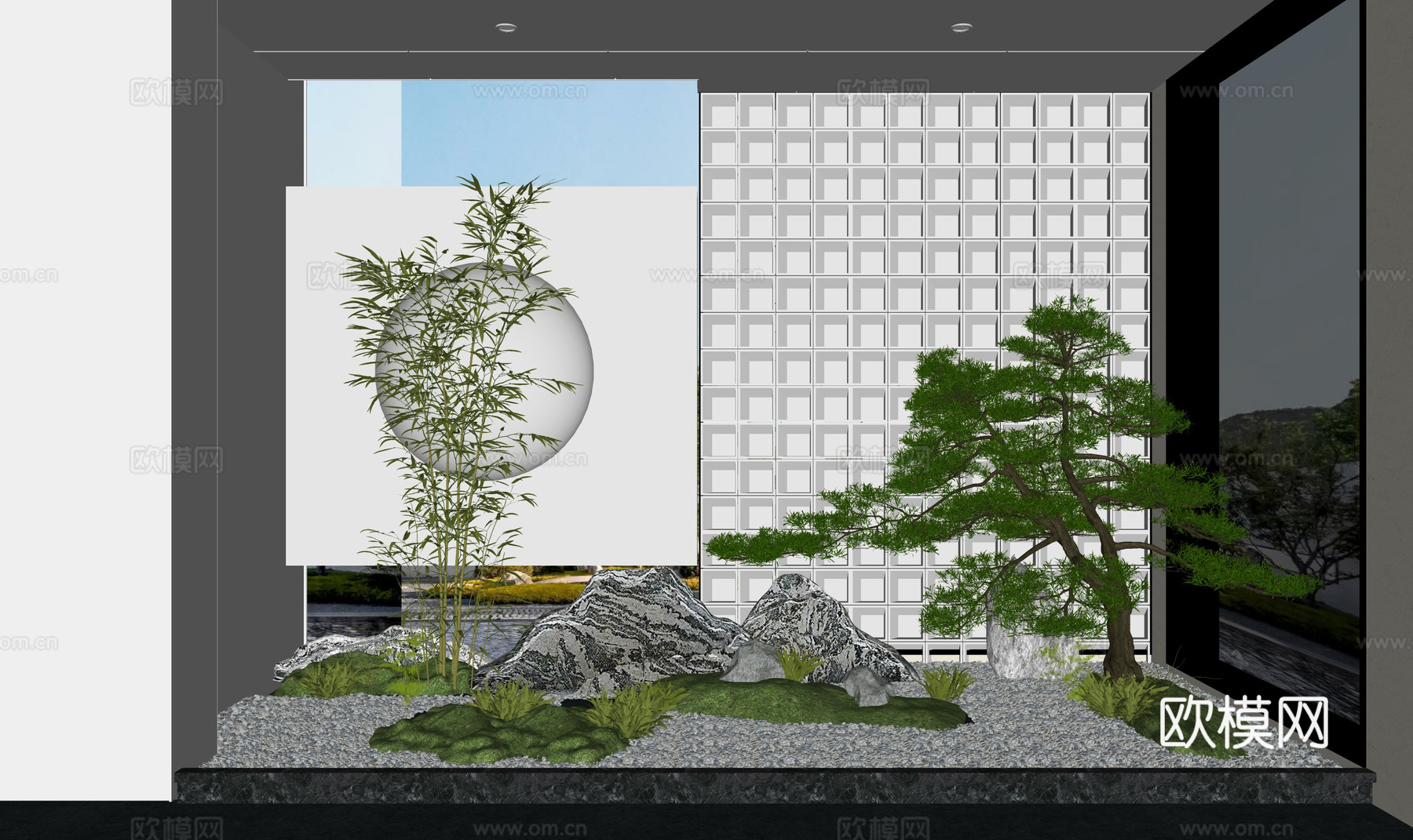 微景观 小品 景观 组团 花镜 绿化 造景su模型