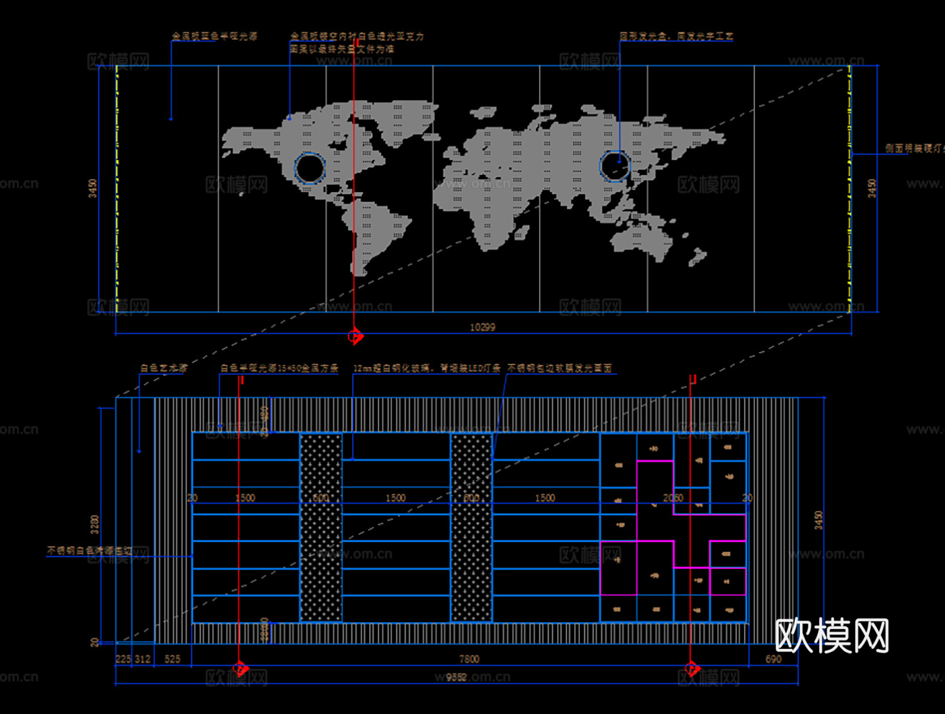 现代科技展厅施工图+效果图cad施工图