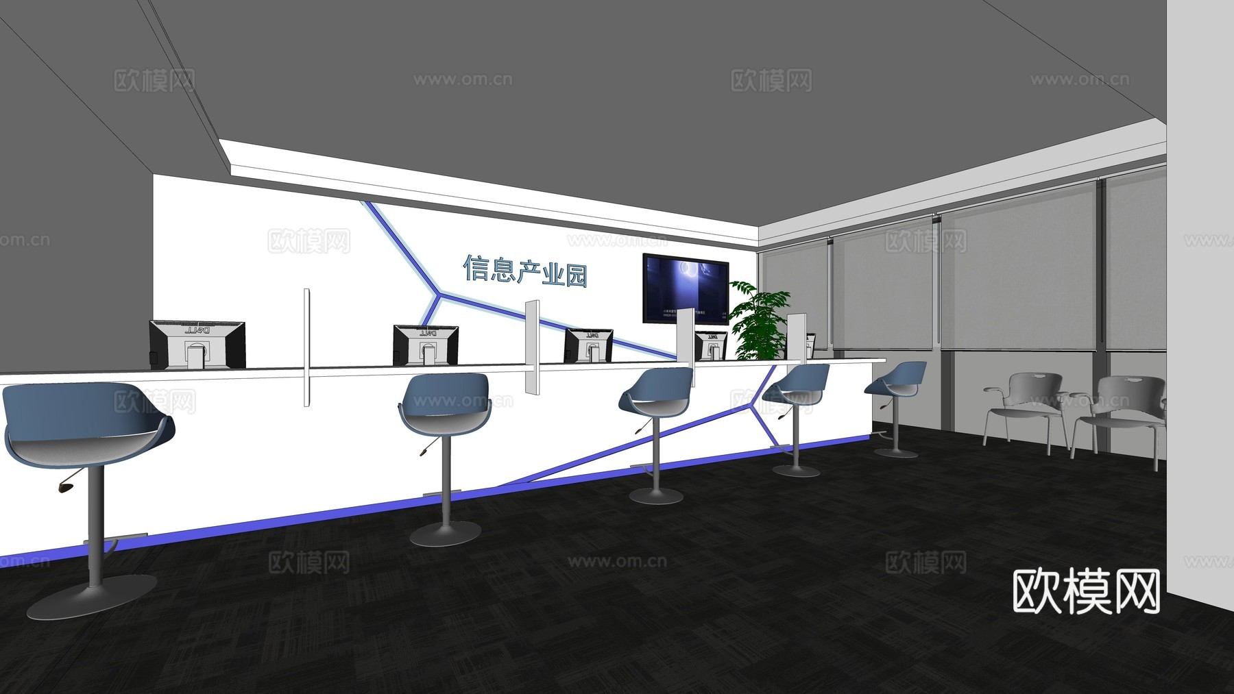 现代展厅su模型